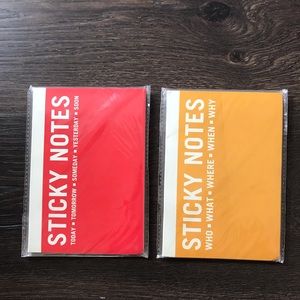 Two sets of sticky notes